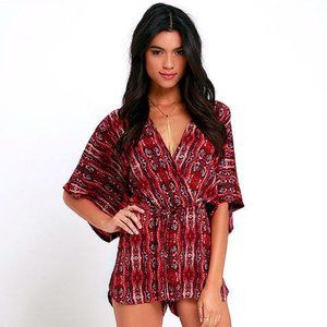 On the Road Davao Red Print Romper